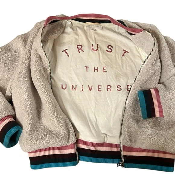 Spiritual Gangster Sherpa Faux Fur Bomber Jacket Small - Picture 3 of 4